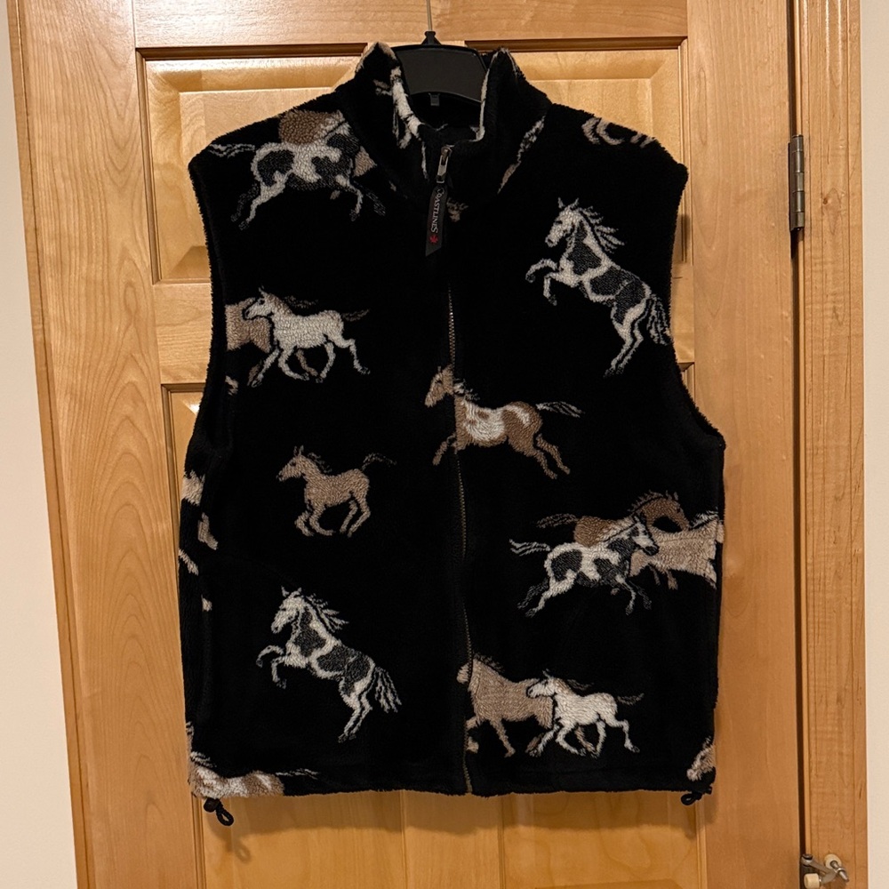 Coastlines Fashion For Canada Horse Vintage Fleece Vest